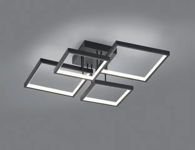 Gecertificeerd Trio Leuchten Plafondlamp Sorrento 4L - Mat Zwart