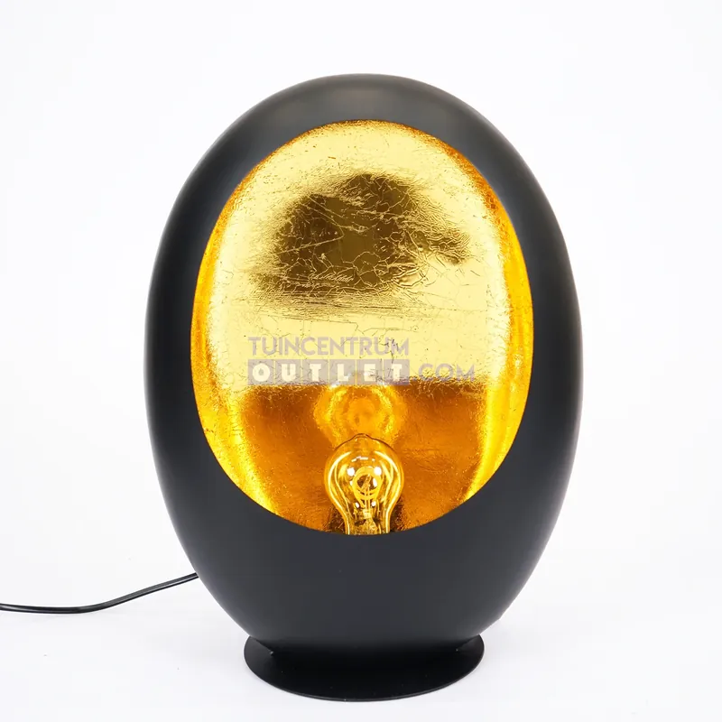 Tafellamp Eggy M 44 Zwart Goud Metaal Countryfield Gereduceerde Prijs