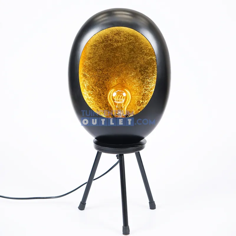 Bestseller Tafellamp Eggy S 52 Zwart Goud Metaal Countryfield