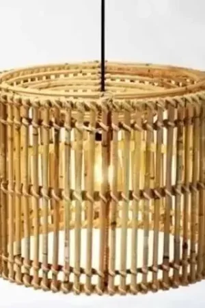 Beperkte Voorraad Lamp rotan blond d40h30cm