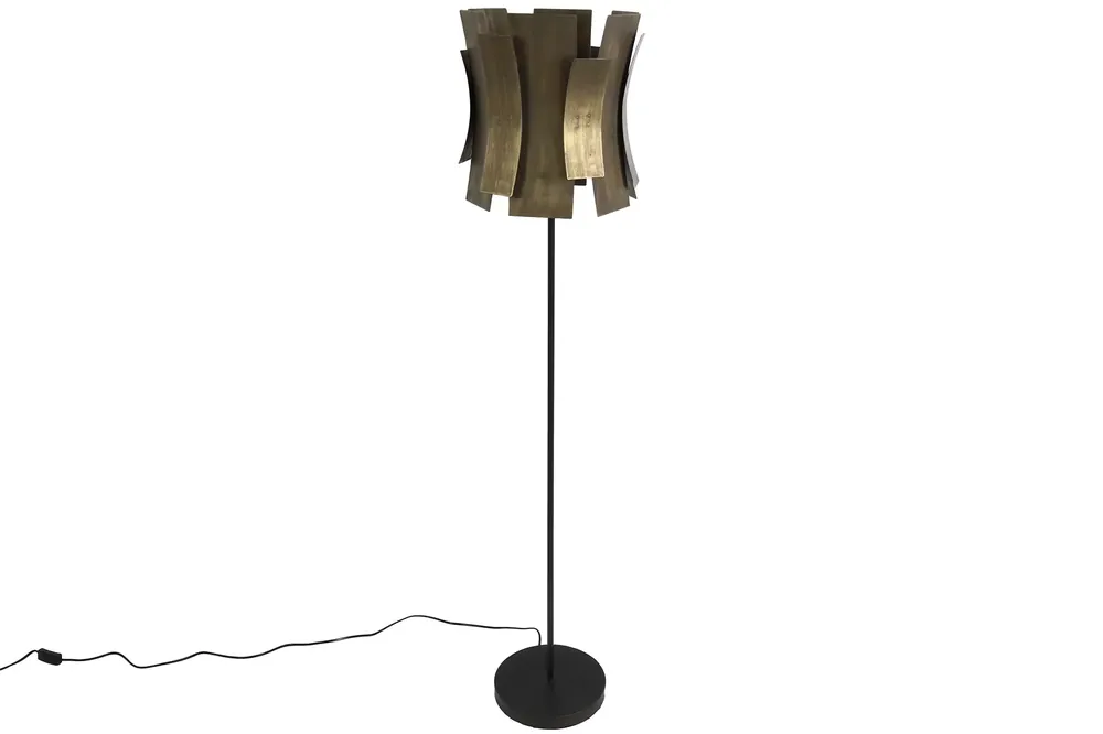 Op = Op Staande Vloer Lamp Teodor 145 Brons Zwart Staal Countryfield