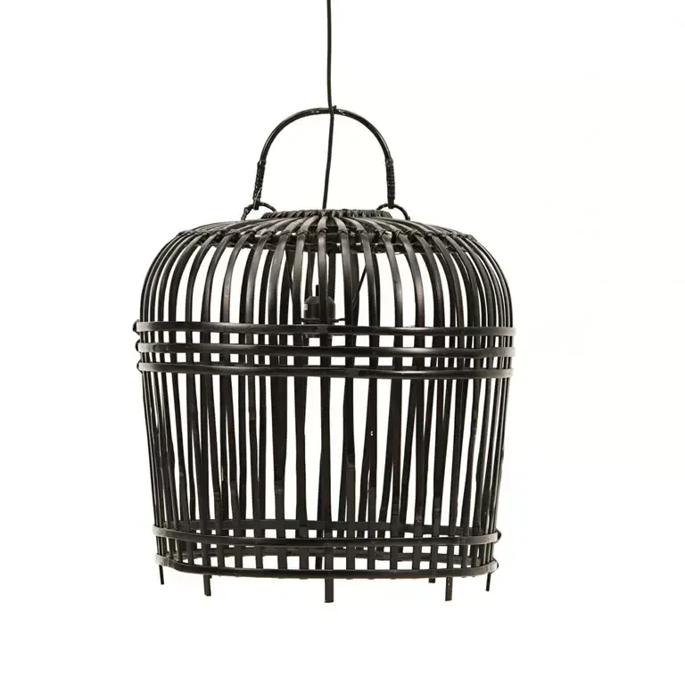 Gecertificeerd Lampenkap bamboo zwart d96h72cm