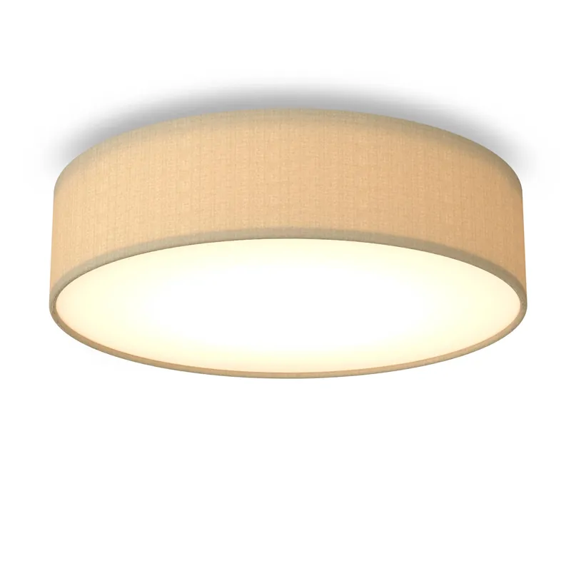 Calex plafondlamp Fabric 40CM 1L Rond E27 220-240V Taupe Op = Op
