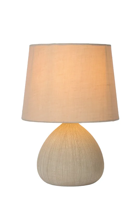 Lucide RAMZI - Tafellamp - Ø 18 cm - 1xE14 - Beige Snelle Levering