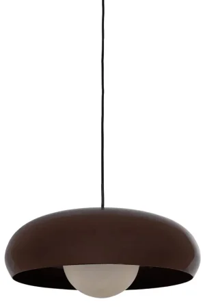 Laatste Kans WOOOD Tivo hanglamp rond metaal hoogglans bruin