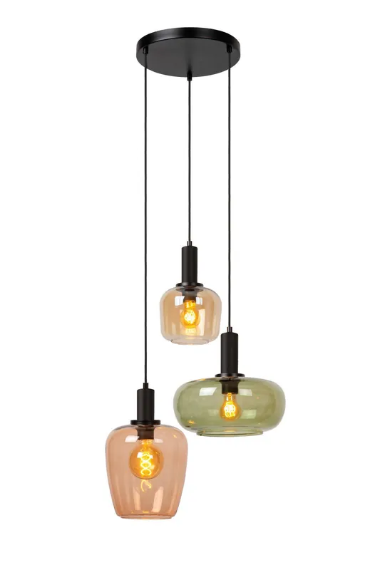 Populair Lucide ILONA - Hanglamp - 3xE27 - Zwart