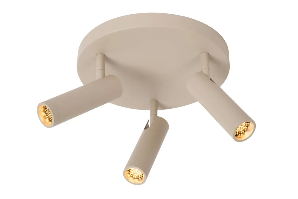 Lucide GRADO - Plafondspot - Ø 25 cm - 3xGU10 (MR11) - Taupe Nu Kopen