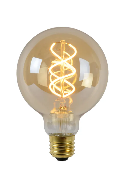 Lucide G95 - Filament lamp - Ø 9,5 cm - LED Dimb. - E27 - 1x5W 2200K - Amber Bestel Nu
