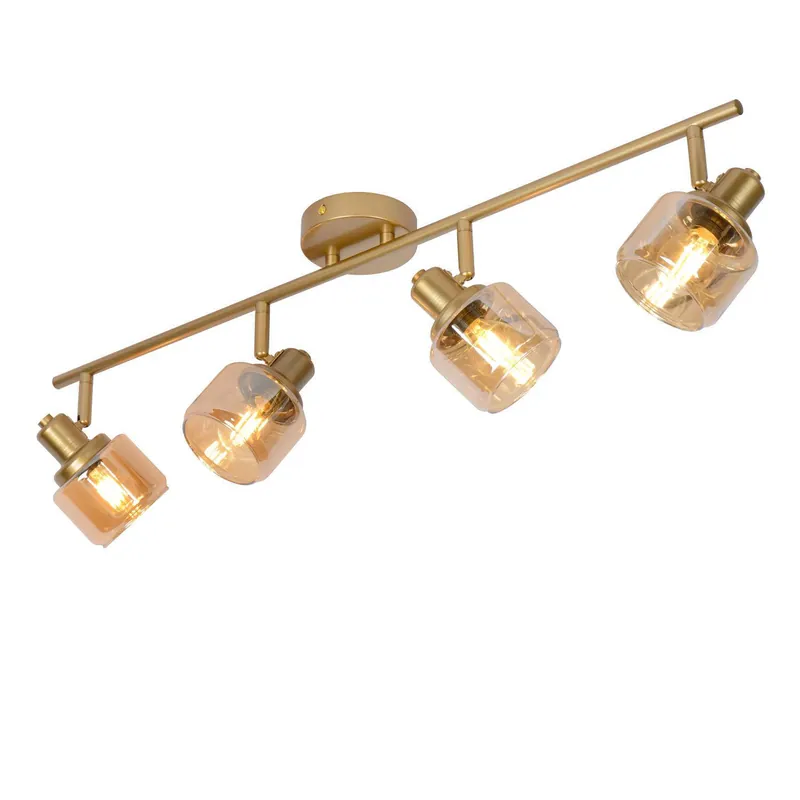 Lage Kosten Lucide BJORN - Plafondspot - 4xE14 - Mat Goud / Messing