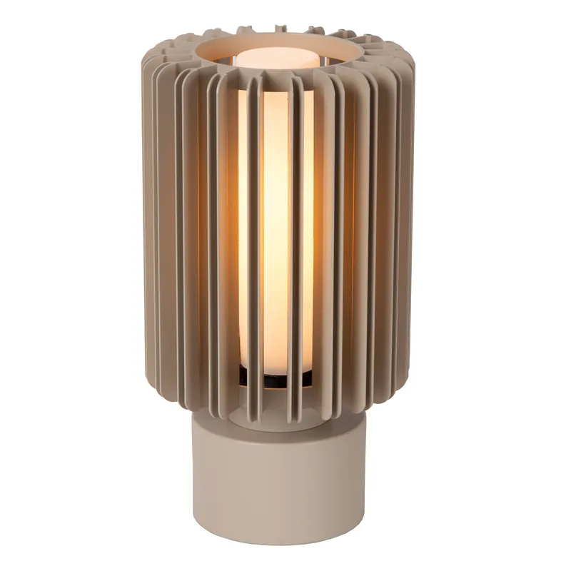 Lucide LAMBRES - Tafellamp - Ø 15 cm - 1xE27 - Taupe Express Levering