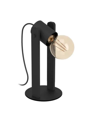 EGLO Plimsoll Tafellamp - E27 - 25,5 cm - Zwart - Staal/Hout Koop Online