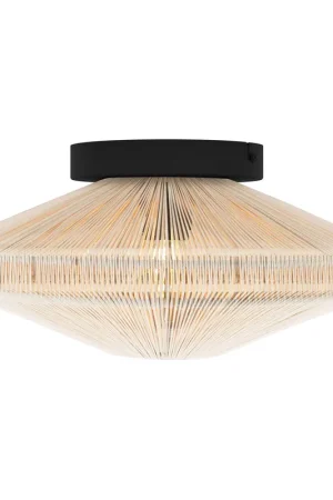 Voordeelprijs EGLO Midsumer Plafondlamp - E27 - Ø 38 cm - Zwart Crème - Textiel