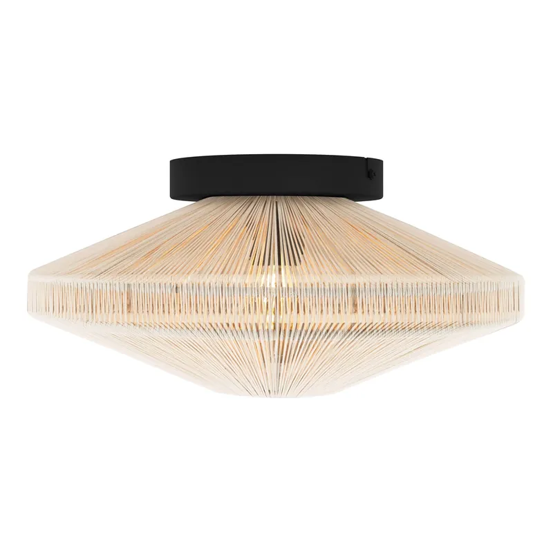 Voordeelprijs EGLO Midsumer Plafondlamp - E27 - Ø 38 cm - Zwart Crème - Textiel