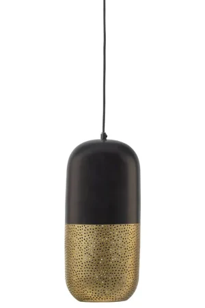 Koop Online WOOOD Tirsa Hanglamp - Metaal - Zwart/Brass - 46x20x20