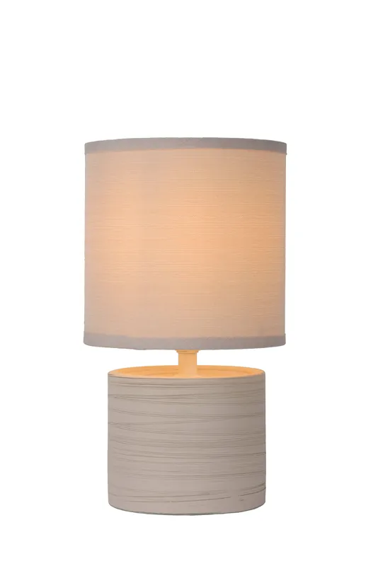 Voordeelprijs Lucide GREASBY - Tafellamp - Ø 14 cm - 1xE14 - Beige