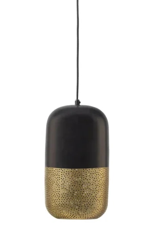 WOOOD Tirsa Hanglamp - Metaal - Zwart/Brass - 36x20x20 Shop Nu