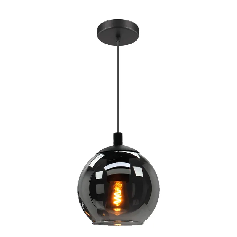 Korting EGLO Ariscani Hanglamp - E27 - Ø 20 cm - rookglas - Zwart