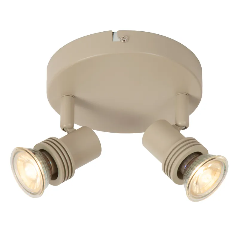 Lucide KIANTI - Plafondspot - Ø 15 cm - 2xGU10 - Taupe Speciale Aanbieding