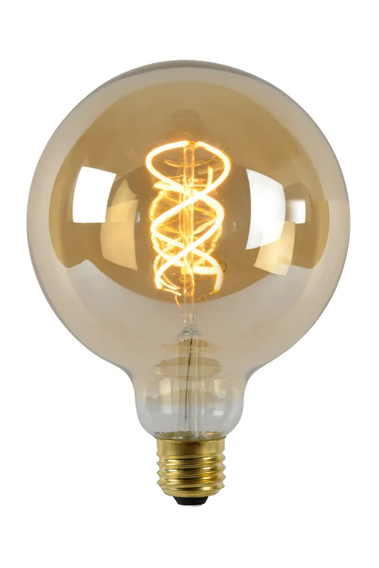 Direct Verzonden Lucide G125 - Filament lamp - Ø 12,5 cm - LED Dimb. - E27 - 1x5W 2200K - Amber