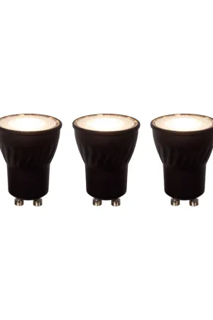 Finale Uitverkoop Lucide MR11 * 3 - Led lamp - Ø 3,5 cm - LED Dimb. - GU10 (MR11) - 3x3,8W 2700K - Zwart - Set van 3