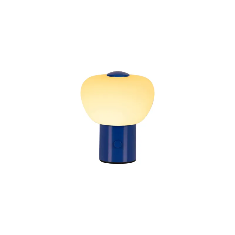 Lucide GUSTAV - Oplaadbare Tafellamp - Accu/Batterij - Ø 8 cm - LED Dimb. - 1x0,8W 2700K - Blauw Rechtstreeks Van De Fabrikant
