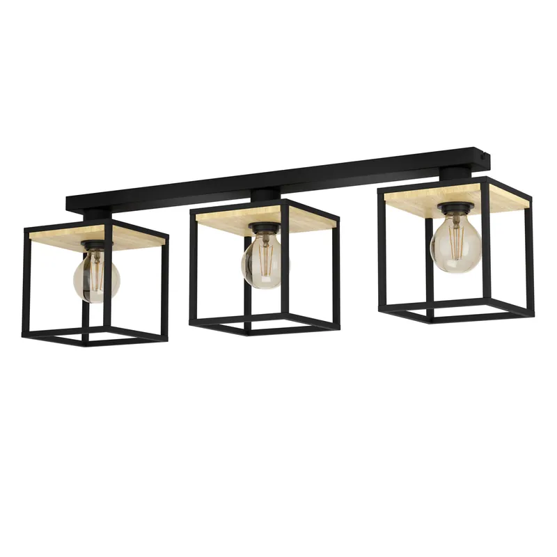 Direct Beschikbaar EGLO Libertad Plafondlamp - E27 - 86 cm - Zwart Bruin