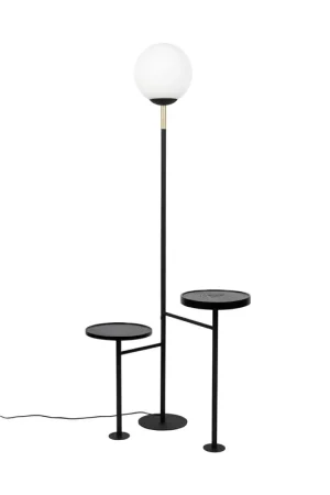 Zuiver Orion vloerlamp/ staande lamp met bijzettafel - Zwart Dagaanbieding