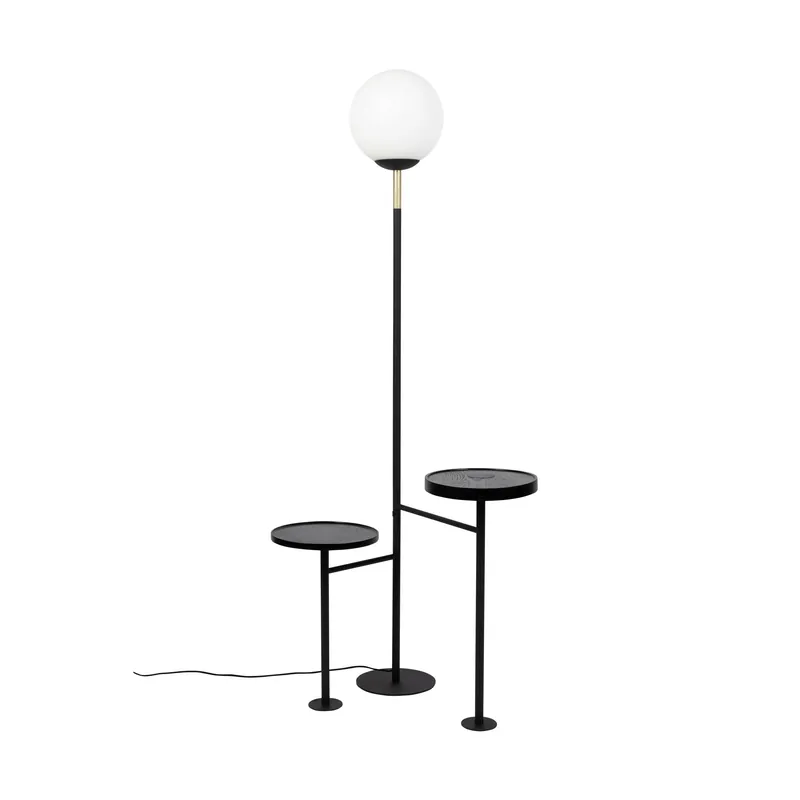 Zuiver Orion vloerlamp/ staande lamp met bijzettafel - Zwart Dagaanbieding