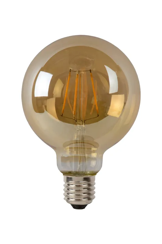 Uitverkoop Lucide G95 - Filament lamp - Ø 9,5 cm - LED Dimb. - E27 - 1x5W 2700K - Amber