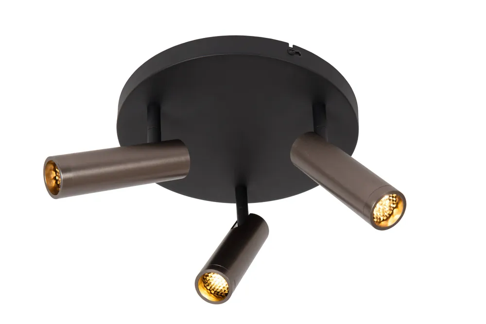 Voordeelprijs Lucide GRADO - Plafondspot - Ø 25 cm - 3xGU10 (MR11) - Grijs ijzer