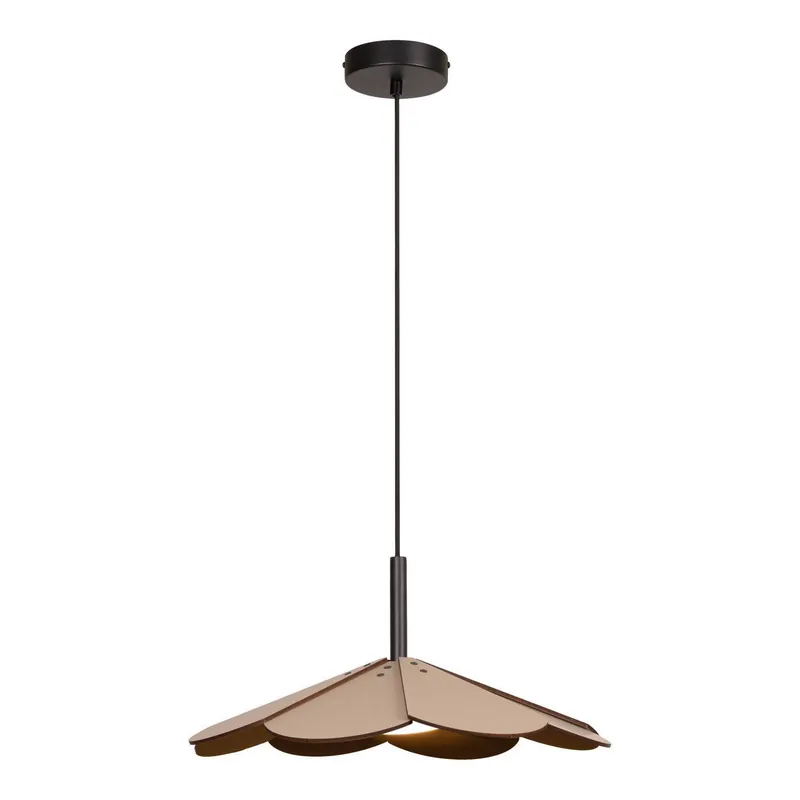 Laatste Versie Lucide BLOMSTER houten dimbare LED hanglamp Ø47 cm - taupe