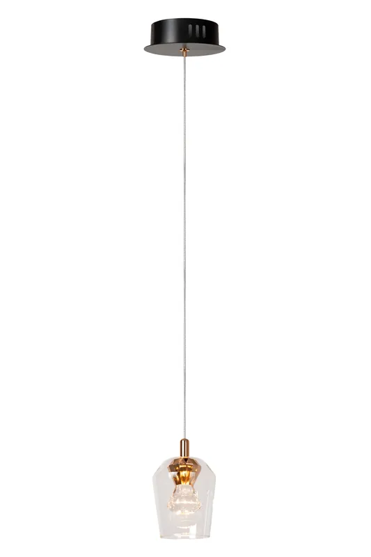 Lucide BERLIANE - Hanglamp - Ø 12 cm - LED Dimb. - 1x4W 2700K - Met vervangbare LED-module - Transparant Essential Korting