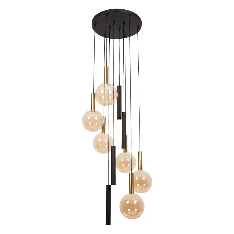 Voordeelprijs Lucide JOSIANE - Hanglamp - Ø 55 cm - 6xG9 - Geschikt voor vide en hoge plafonds - Zwart Vibes