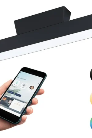 Actieprijs EGLO Connect connect.z Simolaris-Z Smart Plafondlamp - 47 cm - Zwart Wit - Instelbaar RGB & wit licht - Dimbaar - Zigbee