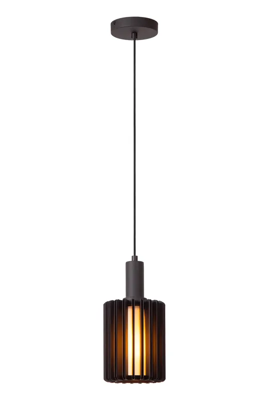 Lucide LAMBRES - Hanglamp - Ø 15 cm - 1xE27 - Zwart Hoge Kwaliteit