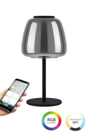 EGLO Connect connect.z Alfero-Z Tafellamp - RGB - Staal Glas - Zwart Chroom Bestel Nu