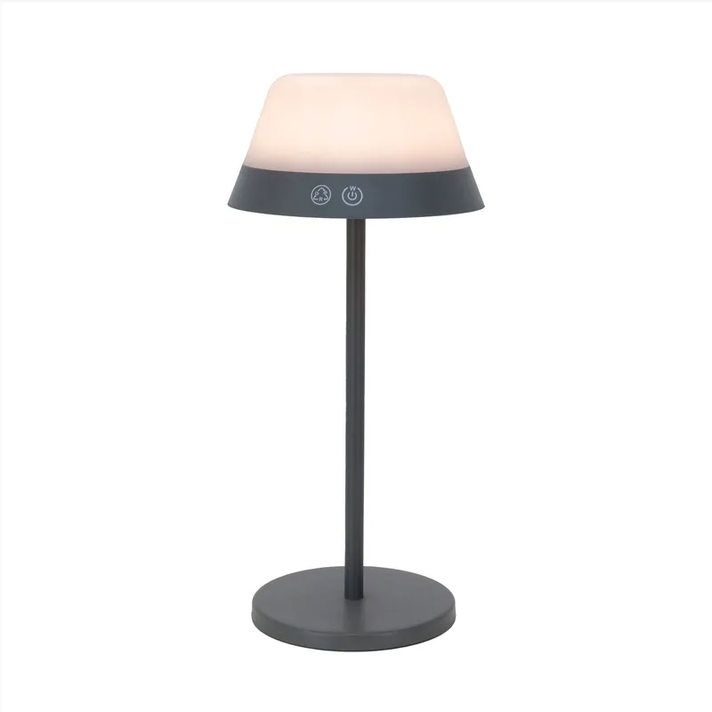 Hoge Kwaliteit EGLO Meggiano Tafellamp - Aanraakdimmer - Draadloos - 32 cm - Grijs Wit - Instelbaar RGB & wit licht - Oplaadbaar - Buiten en Binnen