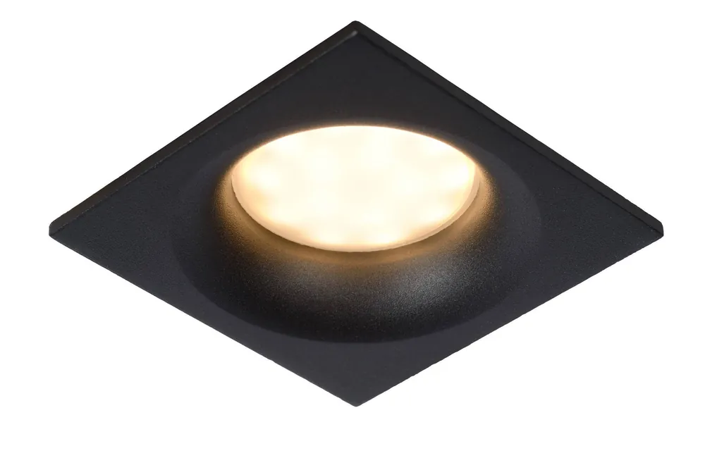 Snelle Levering Lucide ZIVA - Inbouwspot Badkamer - 1xGU10 - IP44 - Zwart