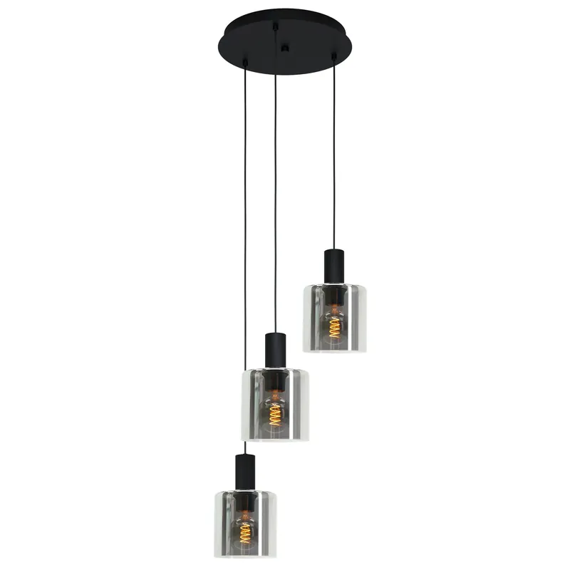 Weekendaanbieding EGLO Gorosiba - Hanglamp - E27 - Ø 41 cm - rookglas - Zwart