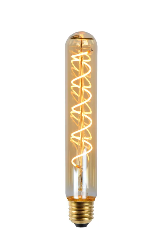 Lucide T32 - Filament lamp - Ø 3,2 cm - LED Dimb. - E27 - 1x5W 2200K - Amber Lage Prijs