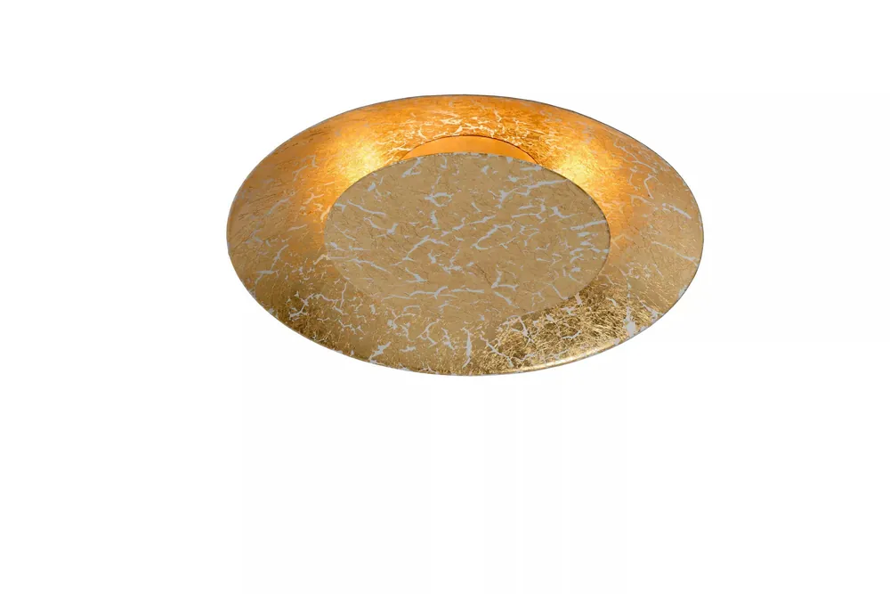 Lucide FOSKAL - Plafonnière - Ø 21,5 cm - LED - 1x6W 2700K - Mat Goud / Messing Nieuw