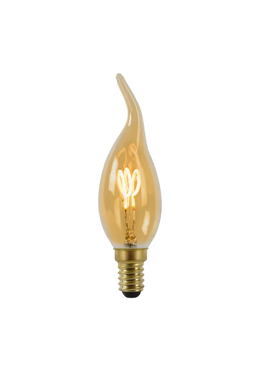 Lucide CT35 - Filament lamp - Ø 3,5 cm - LED Dimb. - E14 - 1x3W 2200K - Amber Dagaanbieding
