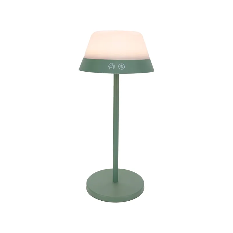 EGLO Meggiano Tafellamp - Aanraakdimmer - Draadloos - 32 cm - Groen Wit - Instelbaar RGB & wit licht - Oplaadbaar - Buiten en Binnen Goedkoop