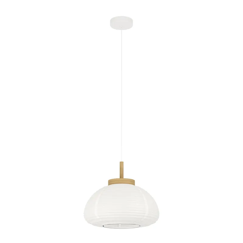 Koop Vandaag EGLO Summerhill Hanglamp - E27 - Ø 40 cm - Wit Bruin - Papier