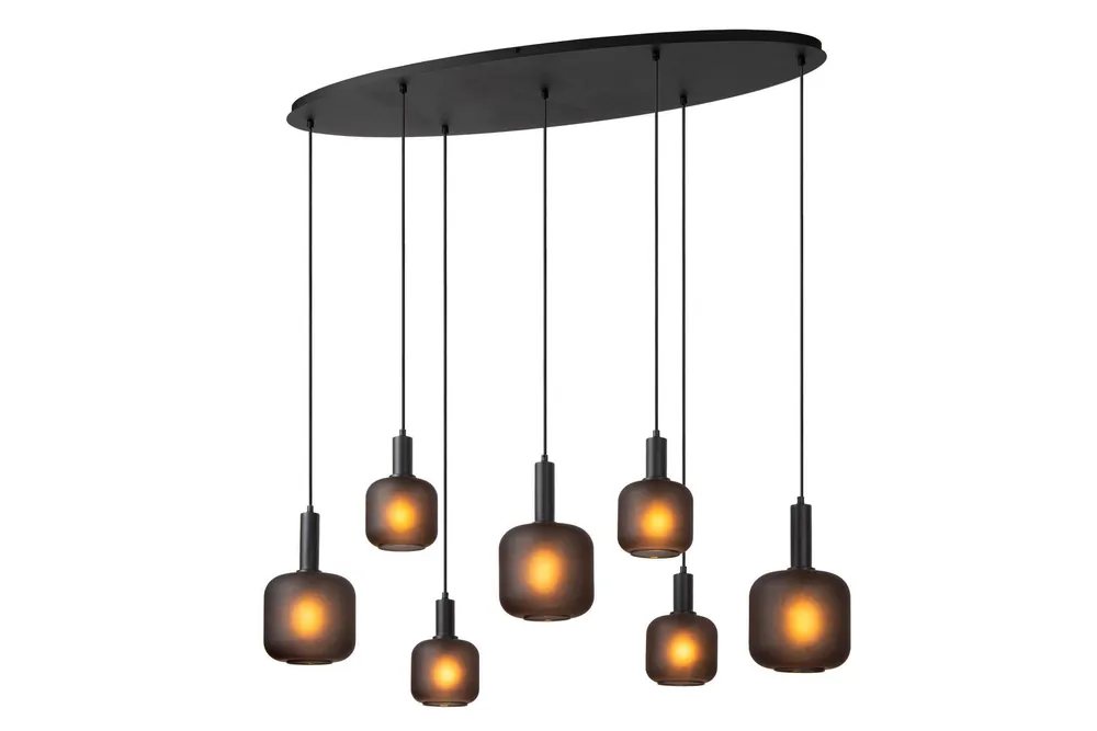 Lucide ELOISE - Hanglamp - 7xE27 - Zwart Meest Verkocht