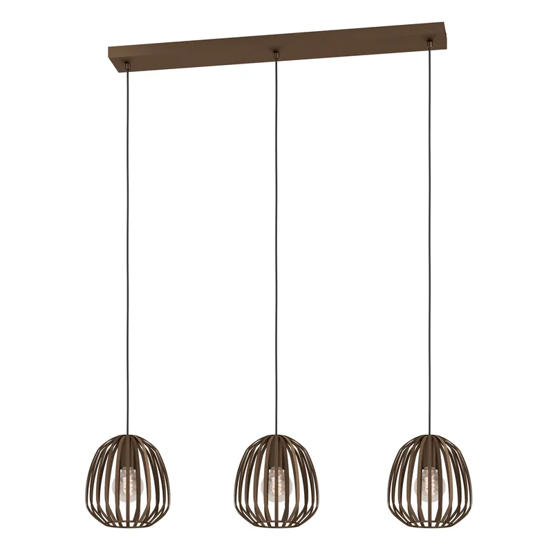 Populair EGLO Espinal Hanglamp - 3xE27 - B 90 cm - Brons - Staal