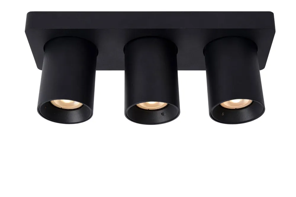 Actieprijs Lucide NIGEL - Plafondspot - LED Dim to warm - GU10 - 3x5W 2200K/3000K - Zwart