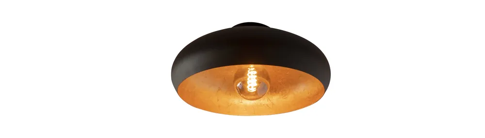Betaalbaar EGLO Mogano Plafonnière - E27 - Zwart/Goud
