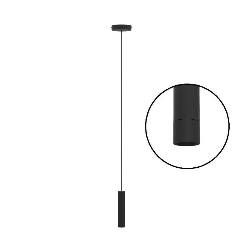 EGLO Almudaina Hanglamp - LED - Ø 4 cm - Zwart - Dimbaar - Staal Shop Nu