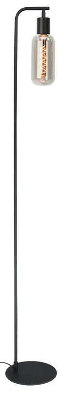 Laatste Kans EGLO Majone Vloerlamp - E27 - 151 cm - Zwart Grijs - Smoke Glas - Rookglas